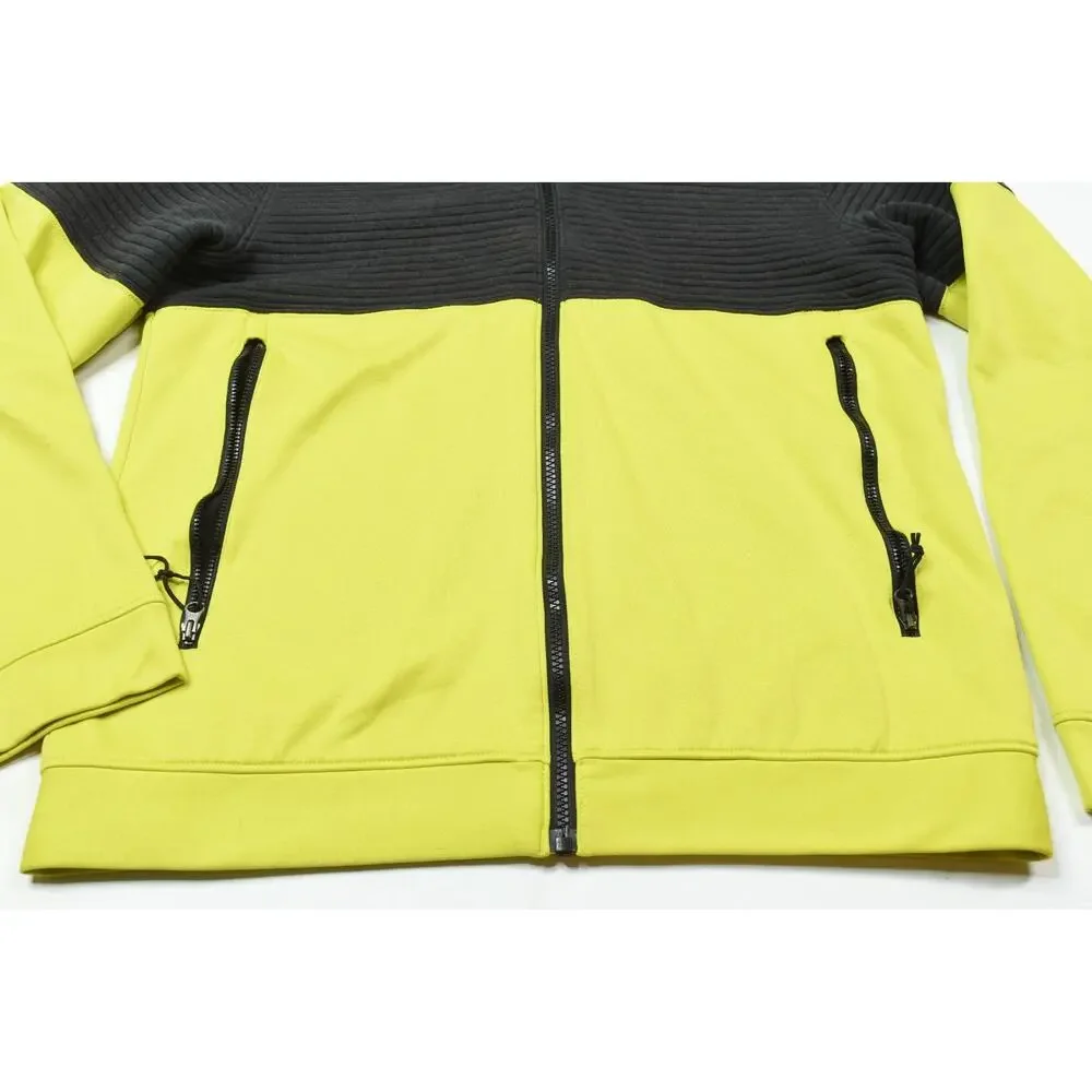 The North Face Fleece Jacket Mens Medium Black Green Long Sleeve Full-Zip Hood